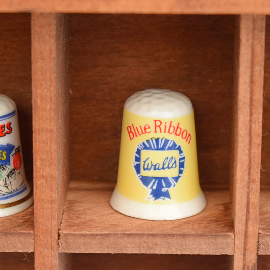 Vintage 1990s Advertising Bone China Thimbles - Brands by Vintage
