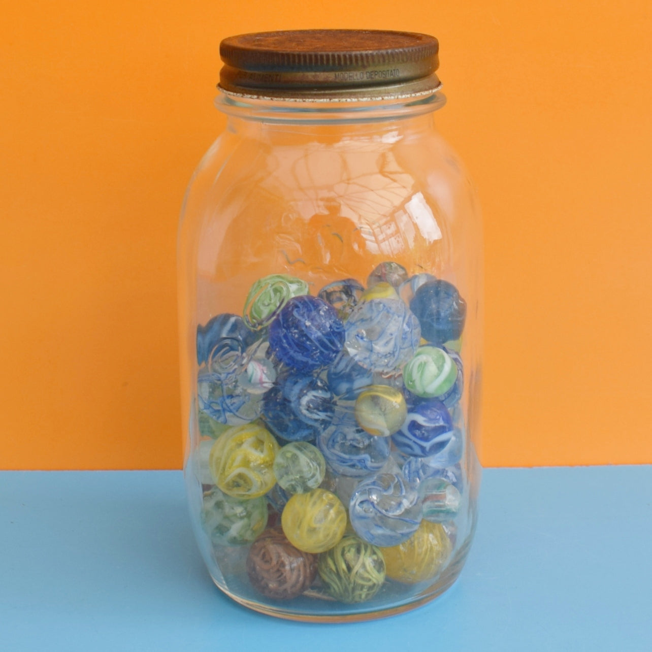 Vintage 1960s Swirled Glass Marbles - Dutch - Veiligglas