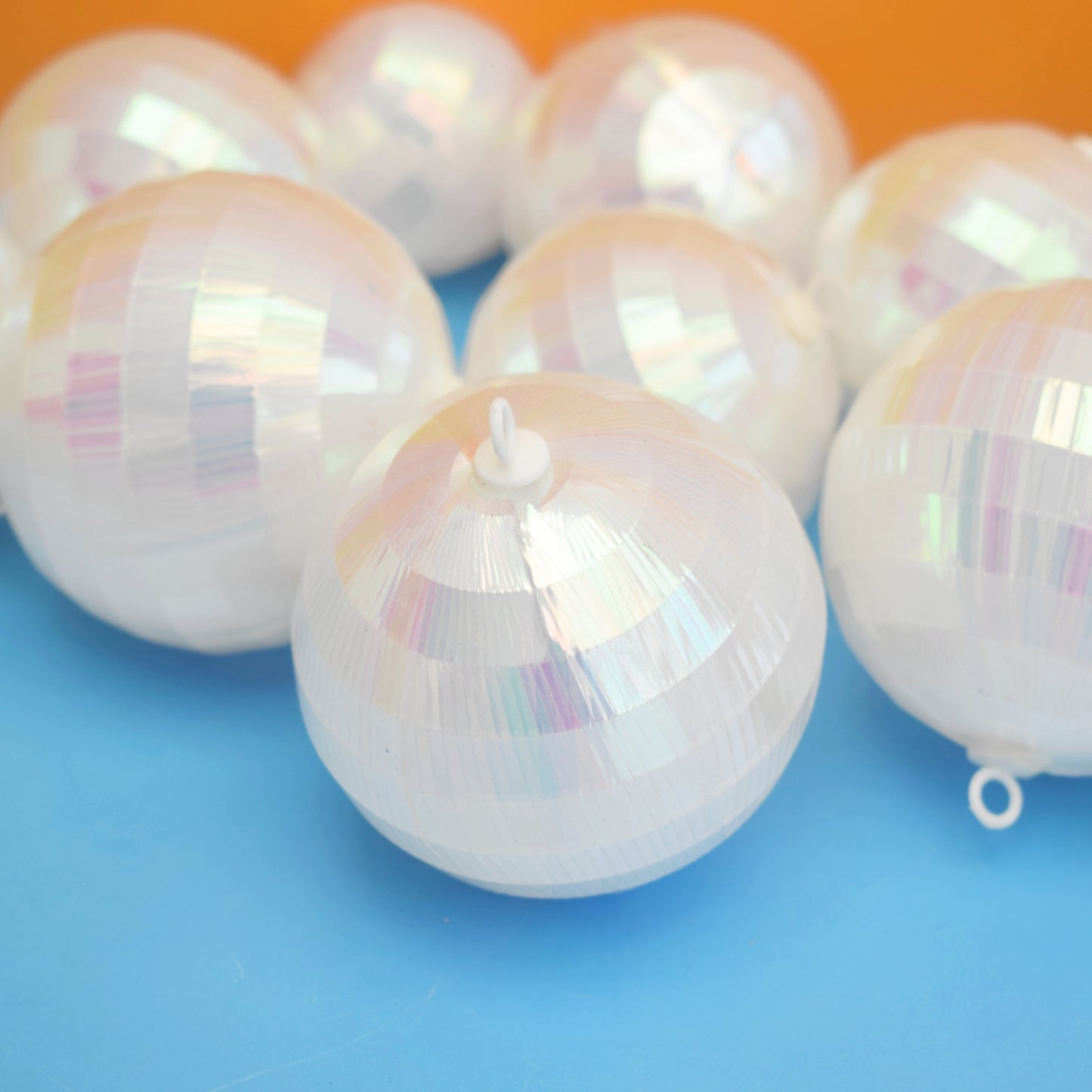 Vintage 1990s Plastic Christmas Disco Balls - Iridescent