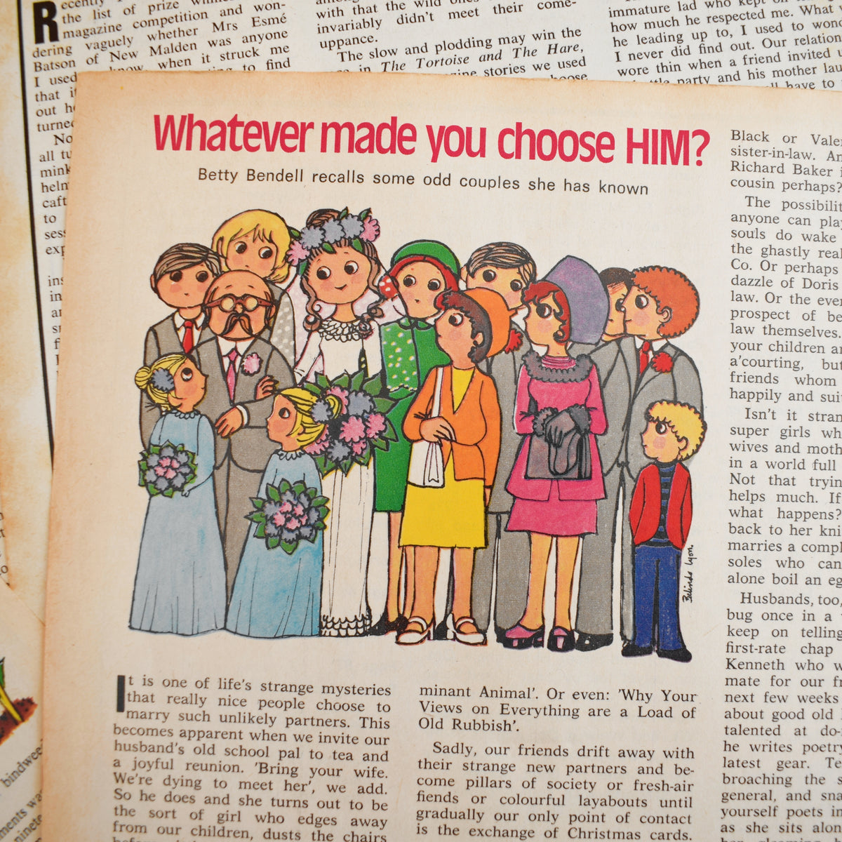 Vintage 1970s Magazine Articles - Belinda Lyon Illustration Pages by Pineapple Retro