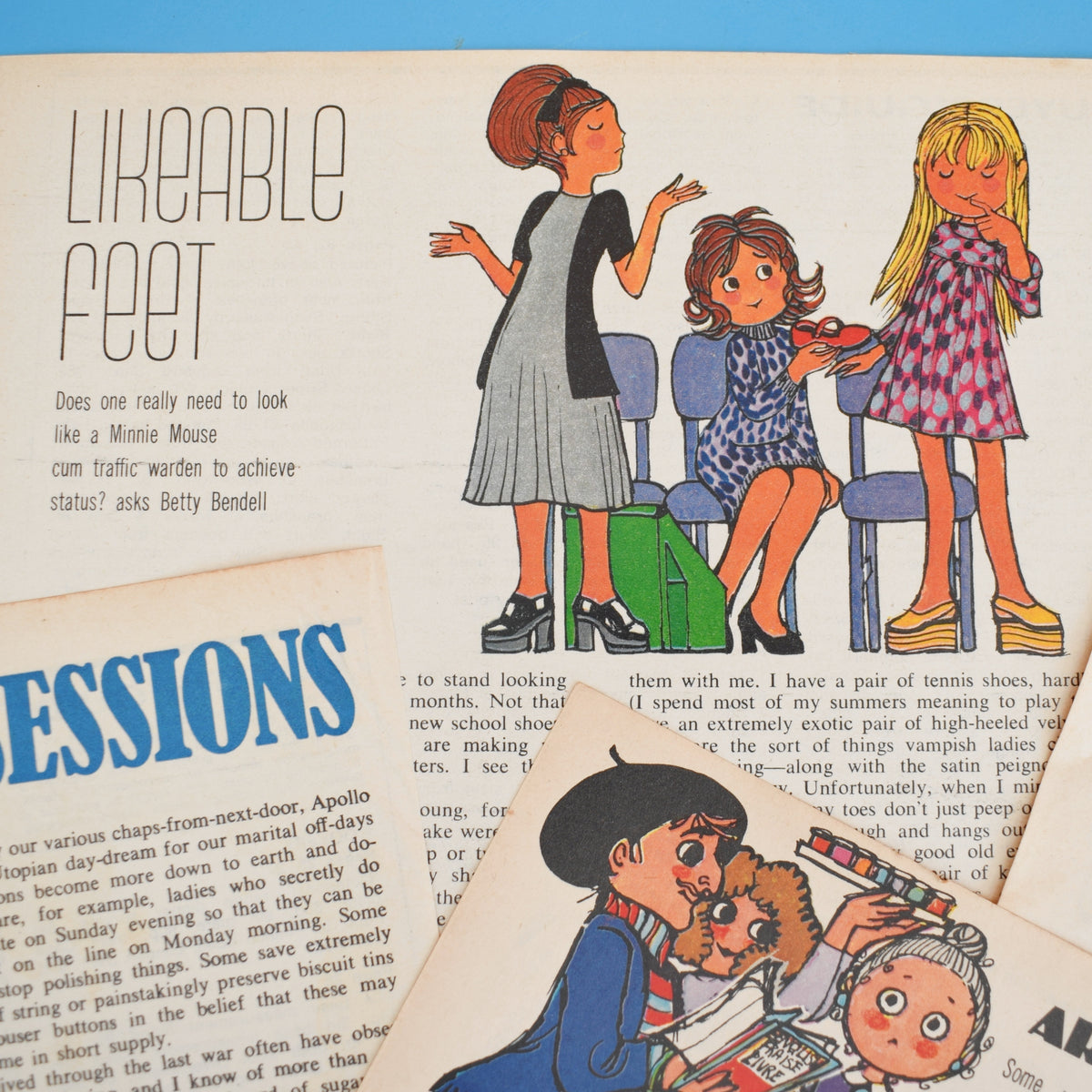 Vintage 1970s Magazine Articles - Belinda Lyon Illustration Pages by Pineapple Retro