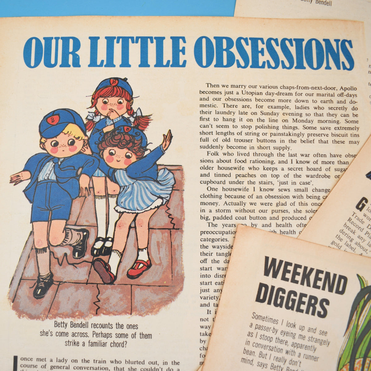 Vintage 1970s Magazine Articles - Belinda Lyon Illustration Pages by Pineapple Retro