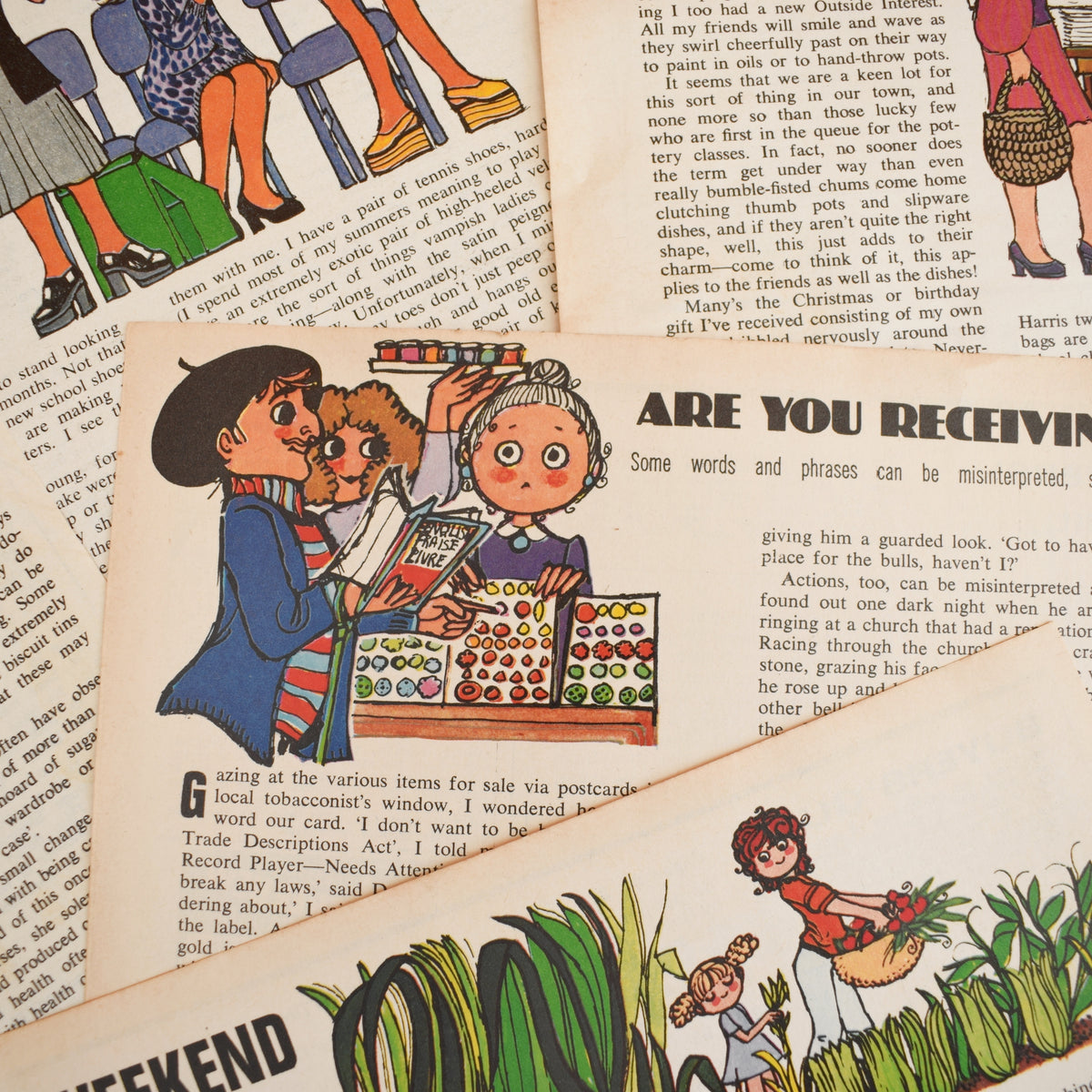 Vintage 1970s Magazine Articles - Belinda Lyon Illustration Pages by Pineapple Retro