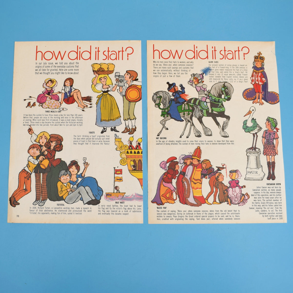 Vintage 1970s Magazine Articles - Belinda Lyon Illustration Pages by Pineapple Retro