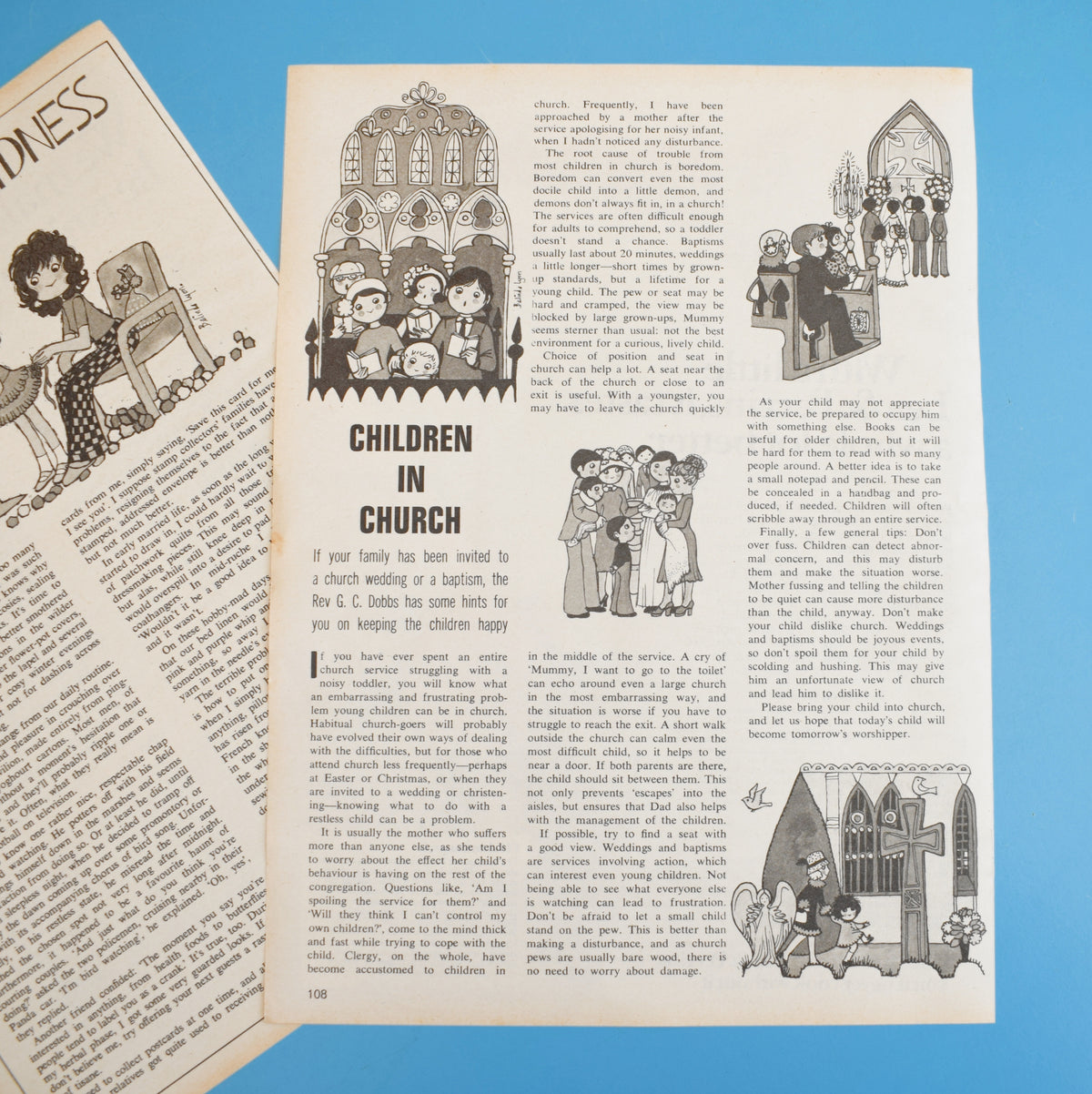 Vintage 1970s Magazine Articles - Belinda Lyon Illustration Pages by Pineapple Retro