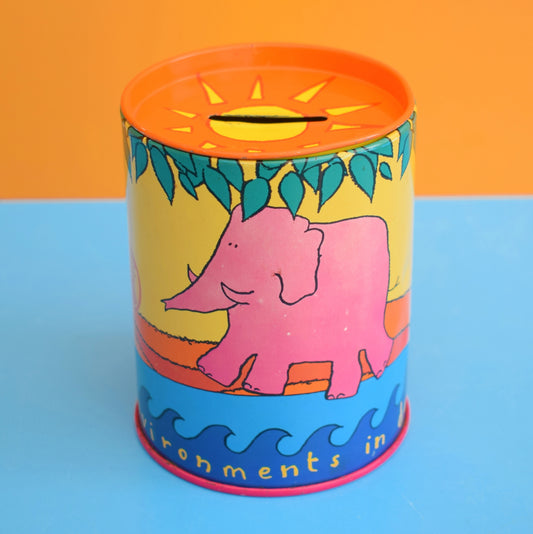 Vintage 1990s Money Box / Tin - Bodyshop - Environments in Danger Range by Pineapple Retro