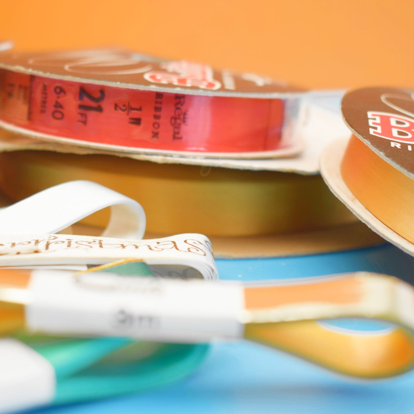 Vintage 1960s/ 70s Unused Ribbon - Christmas Parcel Wrapping