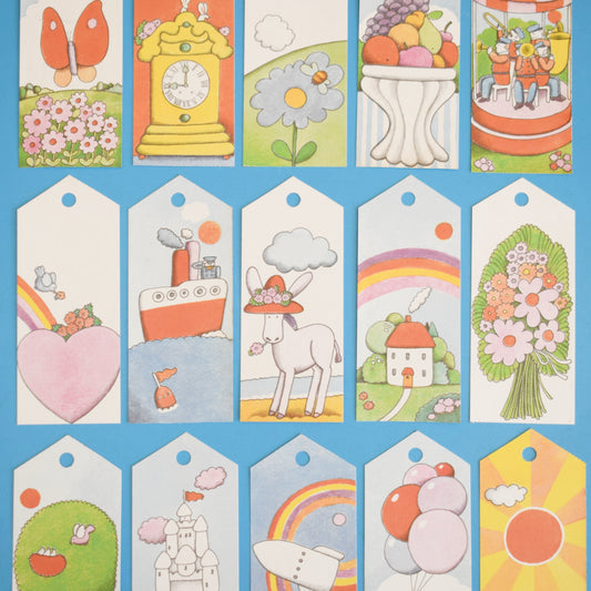 Vintage 1970s Gift Tag Pack - Amazing Illustrations - Pastels by Pineapple Retro