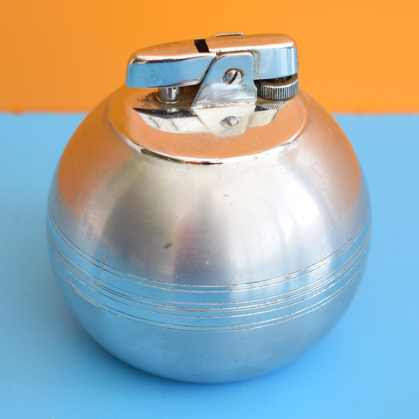 Vintage 1970s Ronson Lighter - Aluminium Orb Style
