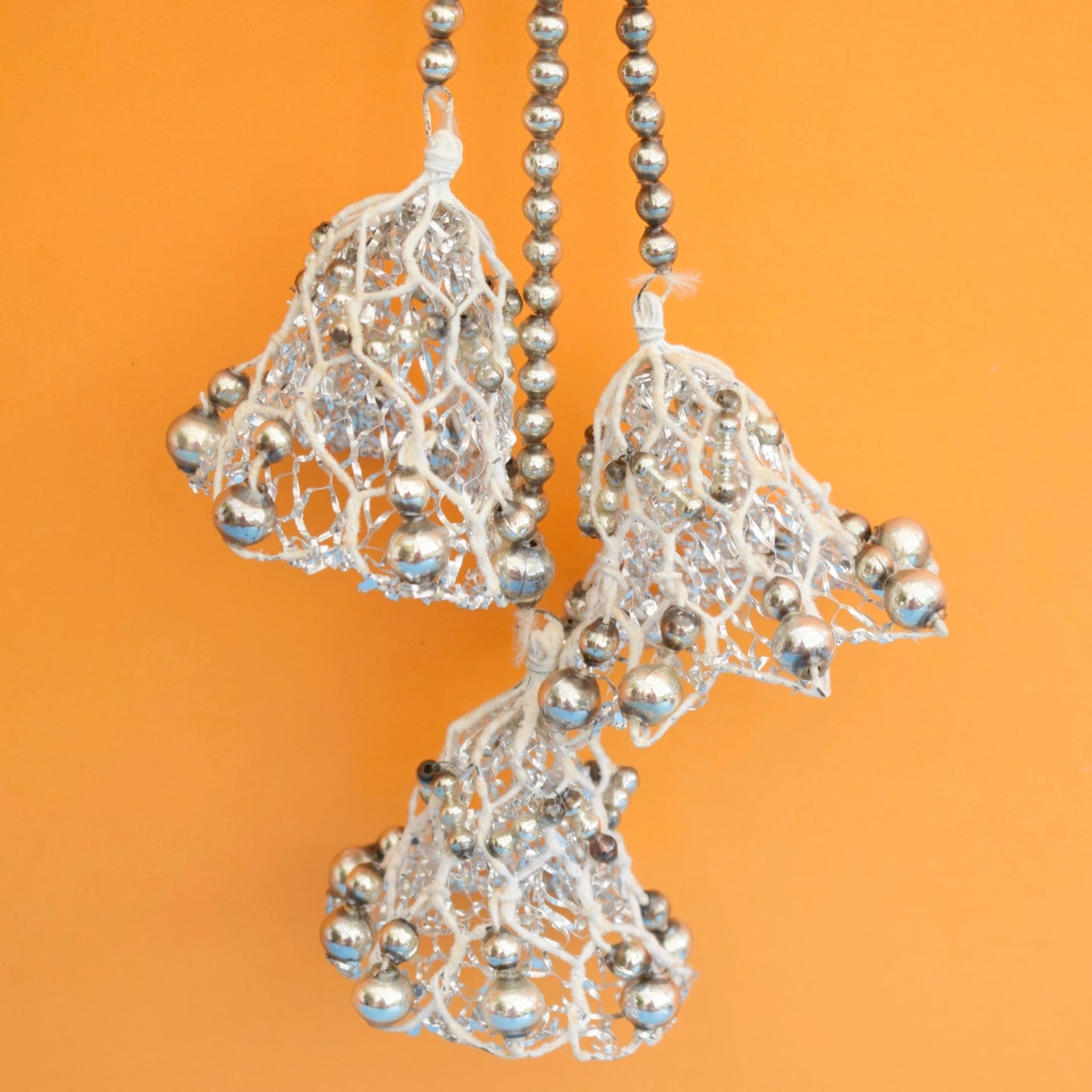 Vintage 1960s Mercury Glass Beads/ Bells - Christmas Kitsch