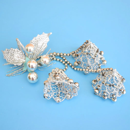 Vintage 1960s Mercury Glass Beads/ Bells - Christmas Kitsch