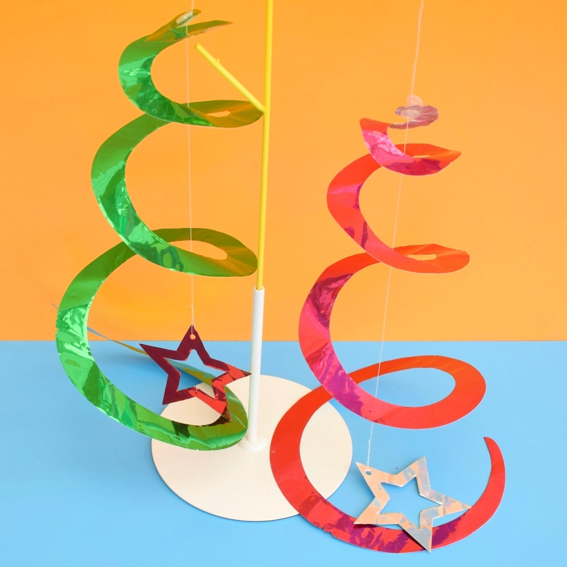 Vintage 1960s Foil Spiral Hanging Decorations - Christmas by Pineapple Retro