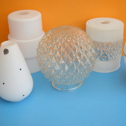 Vintage 1960s Glass Light Shades - Various