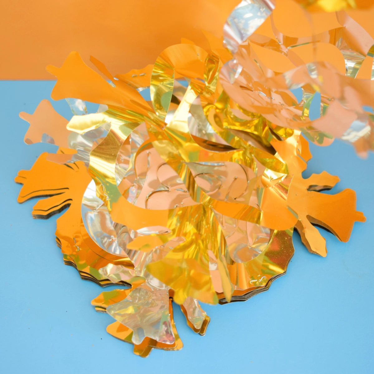 Vintage 1970s Foil Christmas Decorations - Garlands/ Hangers - Red/ Gold/ Green by Pineapple Retro