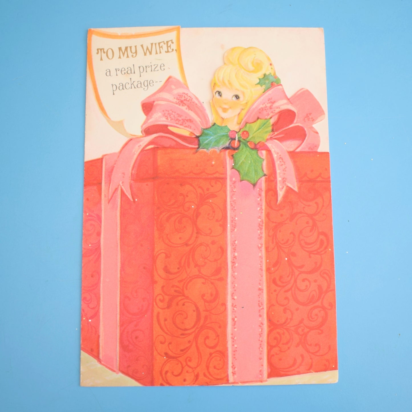 Vintage 1960s Used Greeting Card x2 - Christmas Husband & Wife