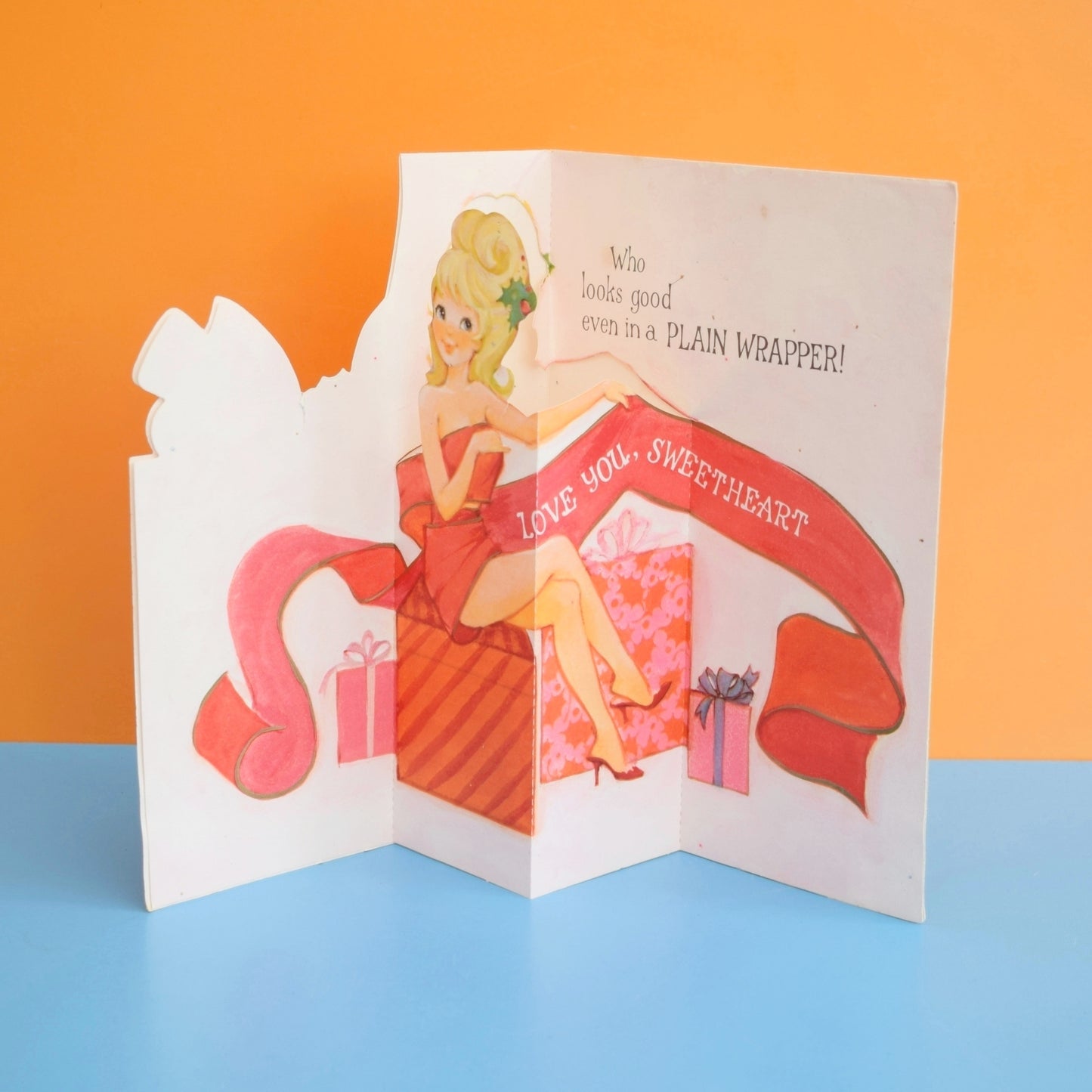 Vintage 1960s Used Greeting Card x2 - Christmas Husband & Wife