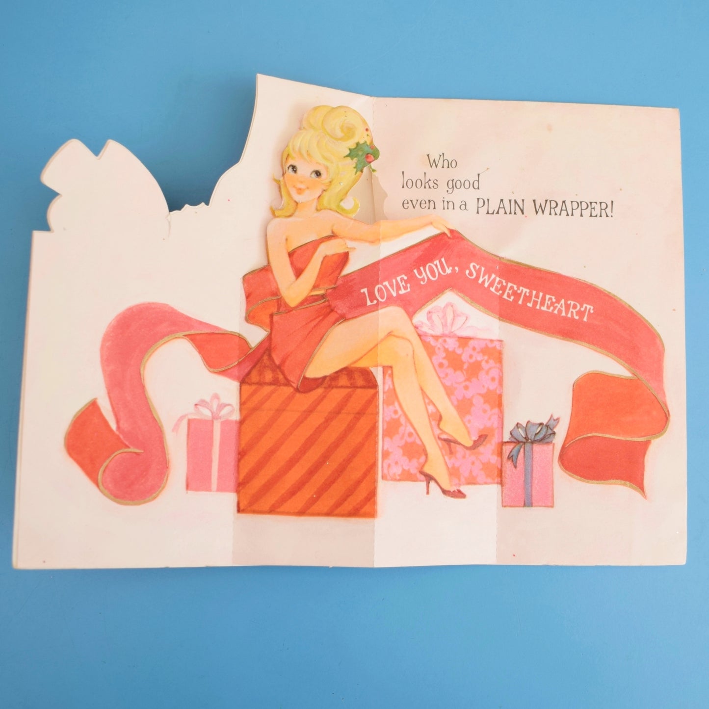 Vintage 1960s Used Greeting Card x2 - Christmas Husband & Wife