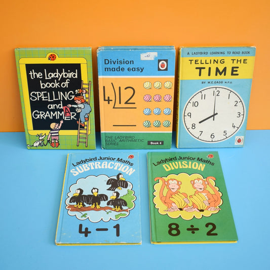 Vintage Ladybird Books - Educational - Division /Telling Time / Numbers by Pineapple Retro