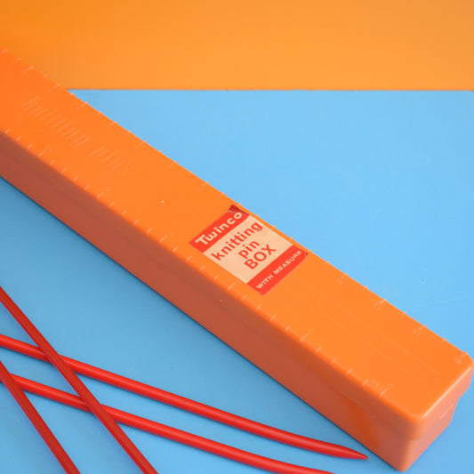 Vintage 1970 Knitting Box / Storage - Orange