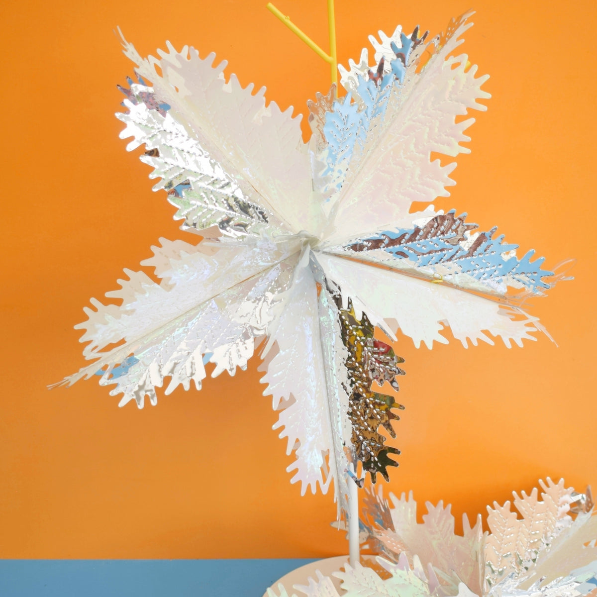 Vintage 1980s Foil Christmas Decorations / Stars - Silver x2 by Pineapple Retro