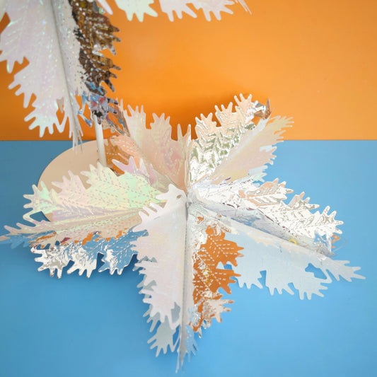 Vintage 1980s Foil Christmas Decorations / Stars - Silver x2