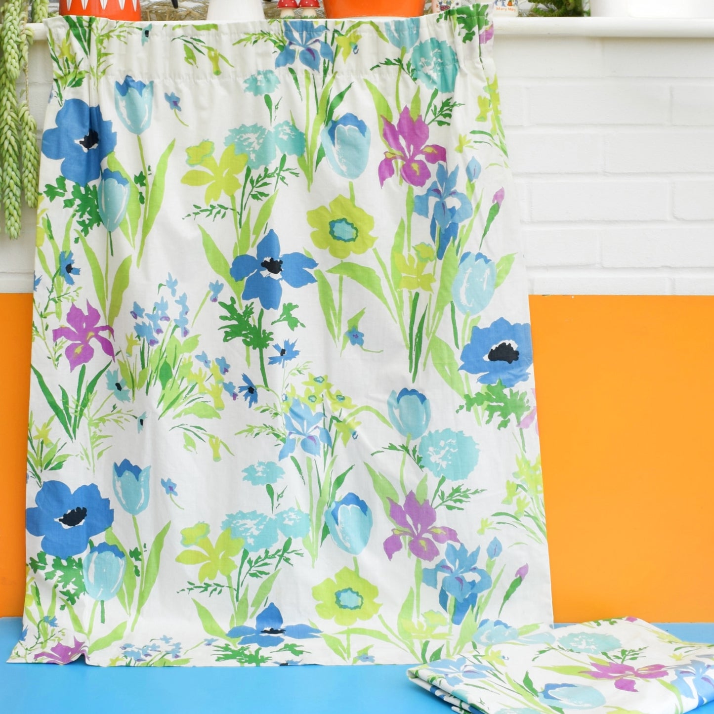 Vintage 1980s Curtains Fresh Colours - Bloomcraft