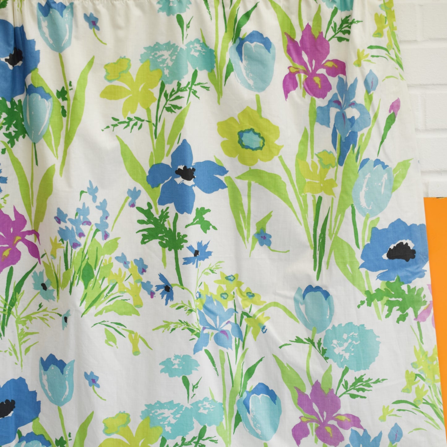 Vintage 1980s Curtains Fresh Colours - Bloomcraft