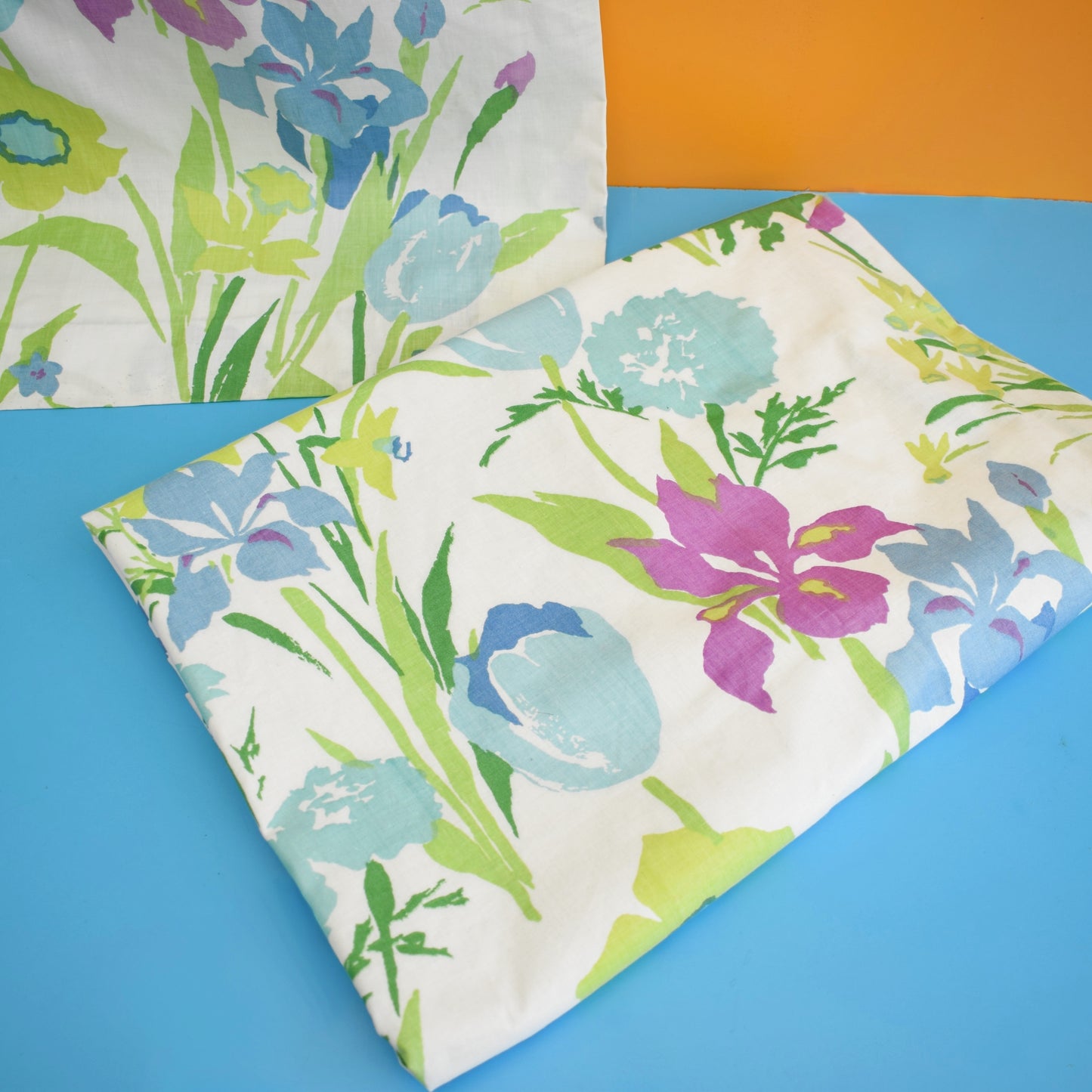 Vintage 1980s Curtains Fresh Colours - Bloomcraft