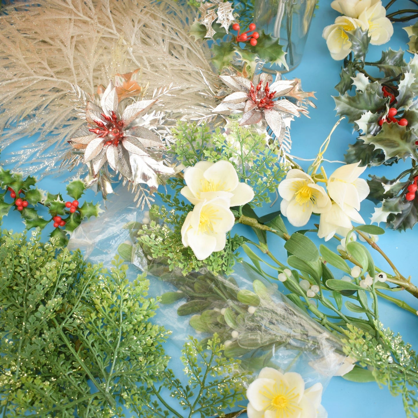 Vintage 1960s Mixed Floristry Foliage / Garlands - Christmas Kitsch