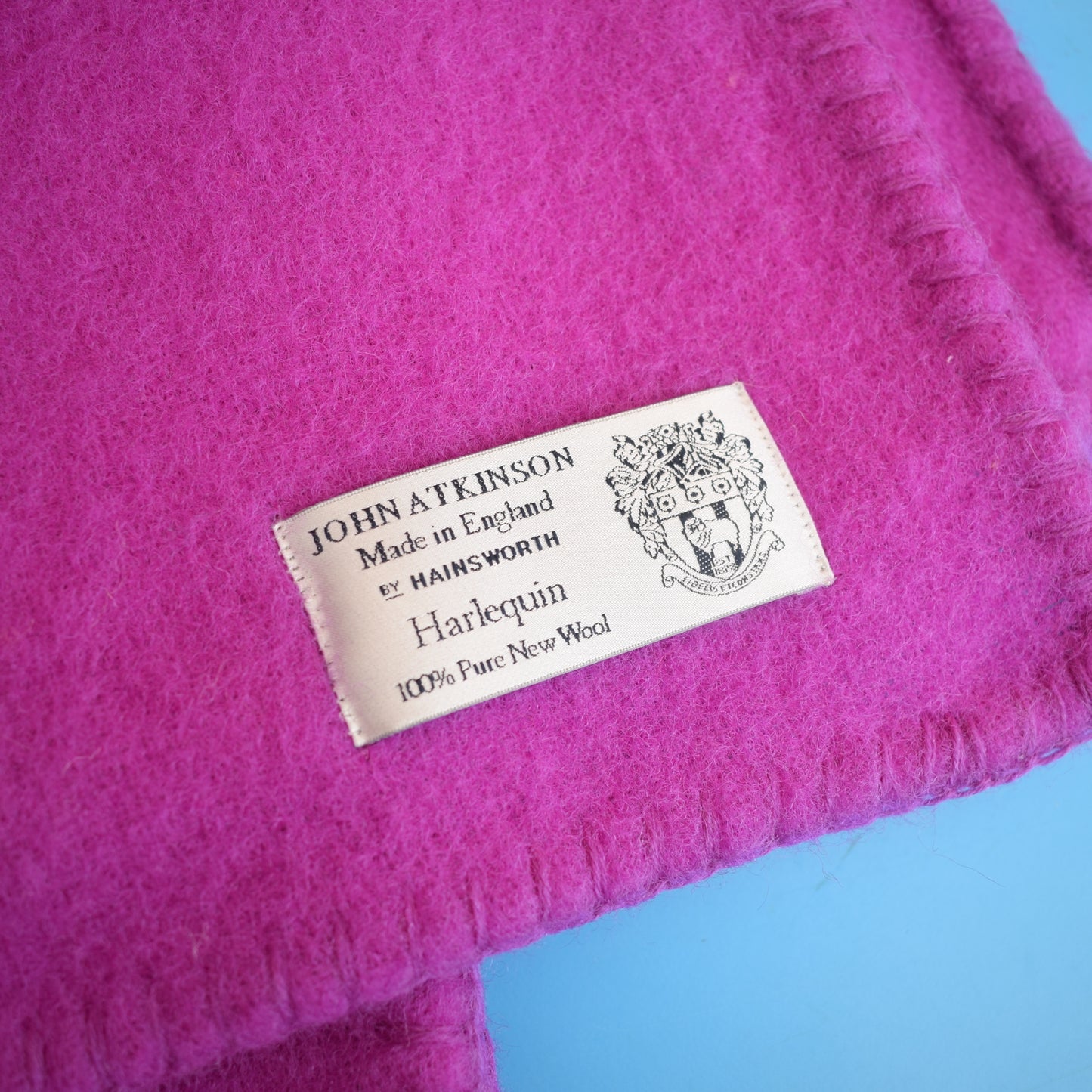 Vintage 1970s Wool Blanket / Throw - Vibrant Purple