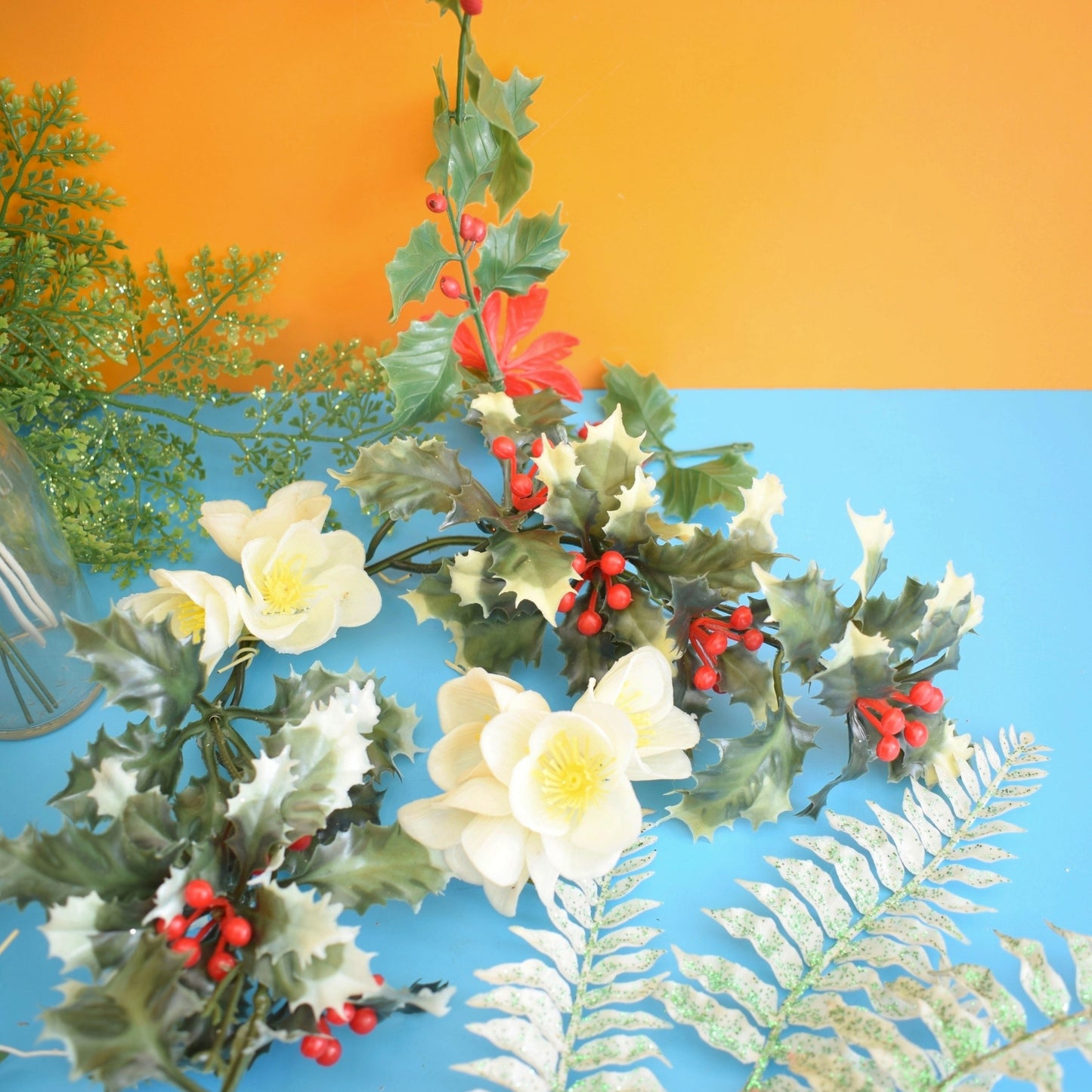 Vintage 1960s Mixed Floristry Foliage / Garlands - Christmas Kitsch