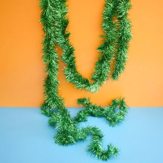 Vintage 1970s Tinsel Foil Garland Decoration - Mixed Gold / Pink / Green / Silver by Pineapple Retro