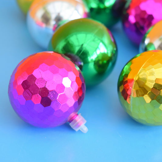 Vintage 1970s Plastic Christmas Disco Ball Decorations - x11 by Pineapple Retro