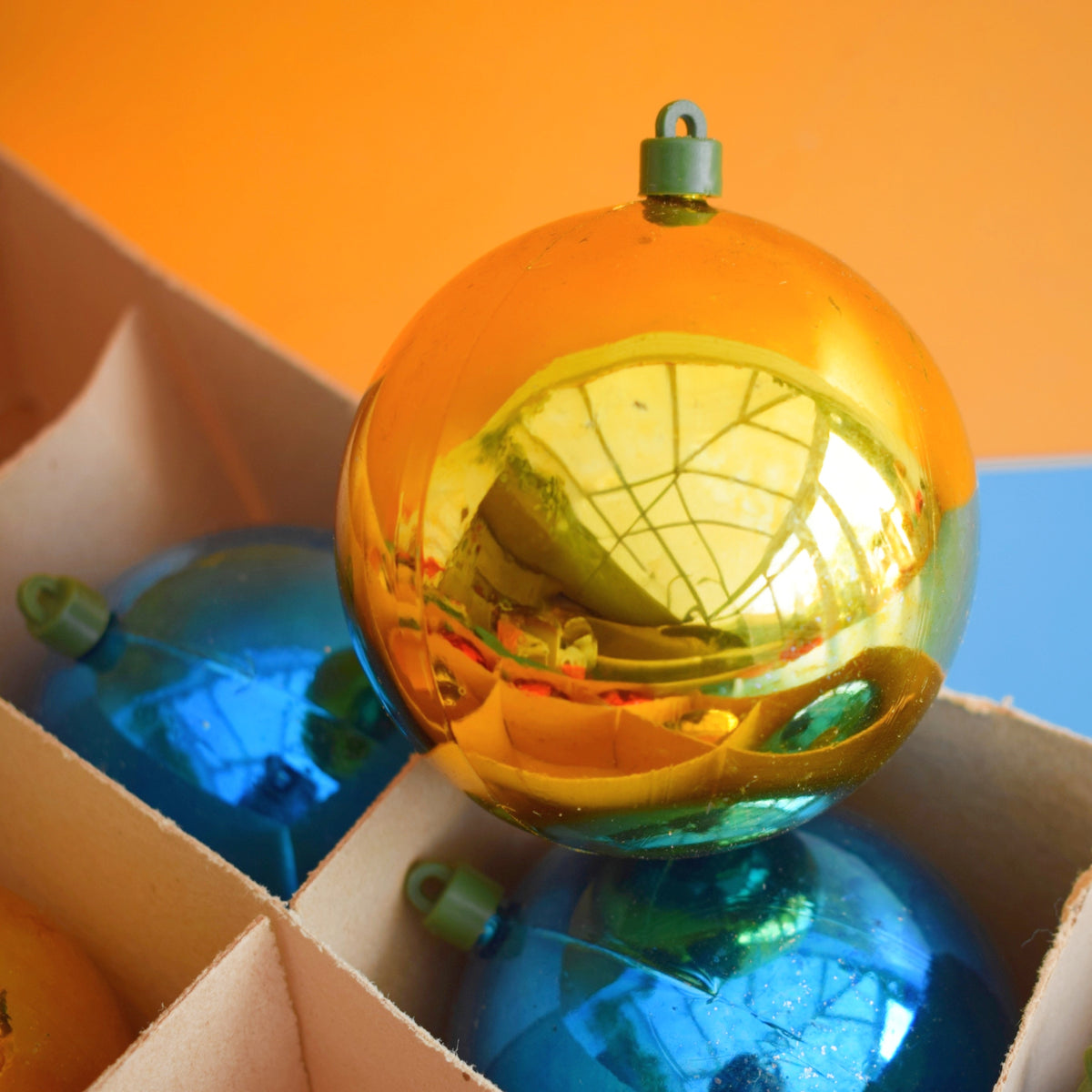 Vintage 1960s Large Plastic Christmas Baubles - Boxed x11 by Pineapple Retro