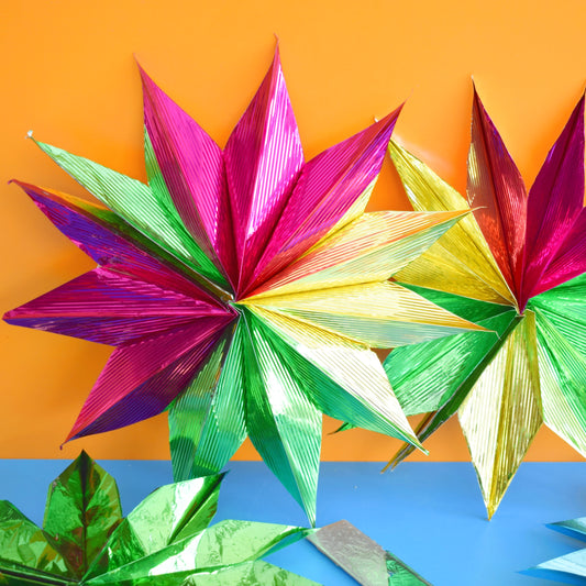Vintage 1960s Kitsch Foil Decorations /Garlands - Stars by Pineapple Retro