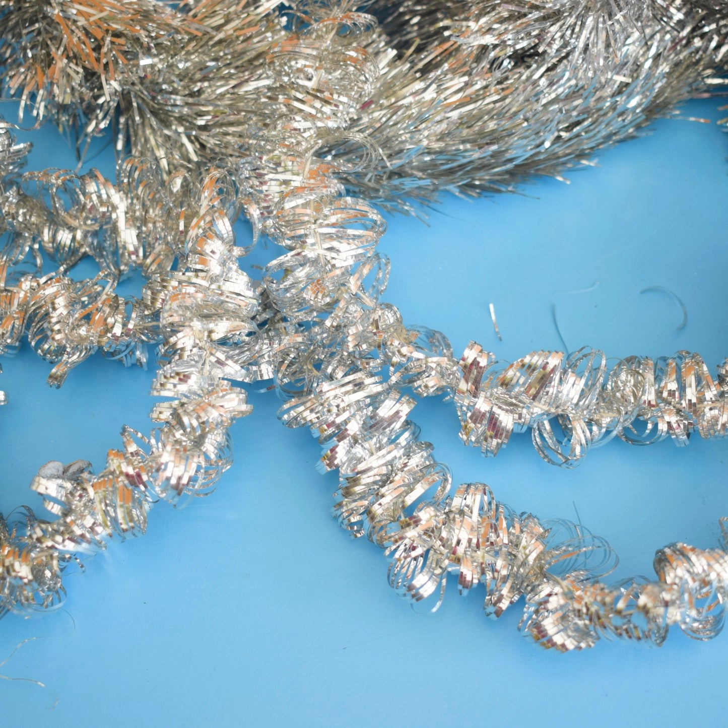 Vintage 1960s Tinsel Garland Decoration - Mixed Groups / Silver