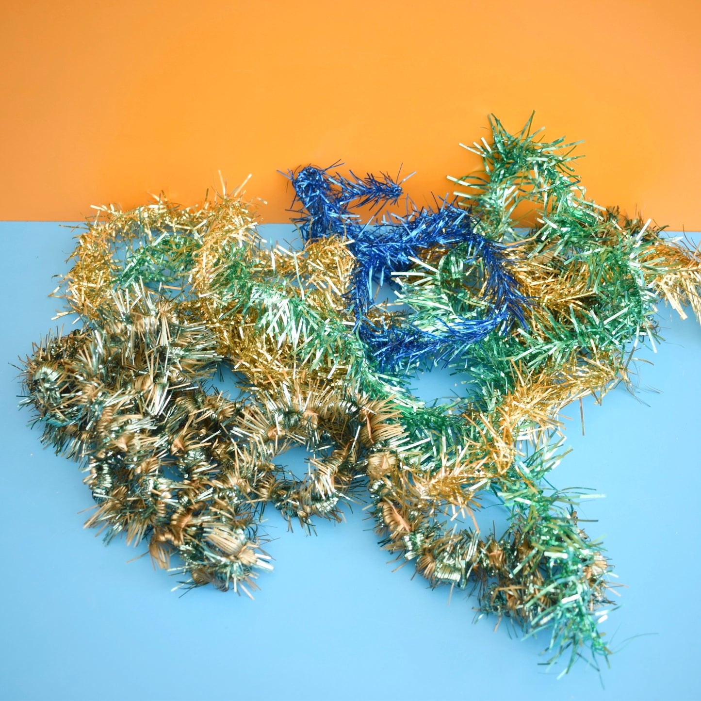 Vintage 1960s Tinsel Garland Decoration - Mixed Groups / Silver