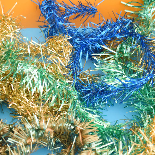 Vintage 1960s Tinsel Garland Decoration - Mixed Groups / Silver