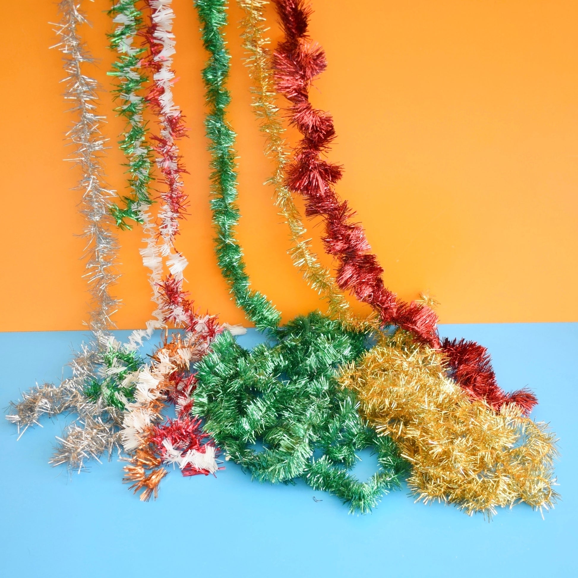 Vintage 1950s Tinsel Foil Garland Decoration - Mixed Groups by Pineapple Retro