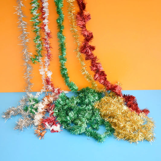Vintage 1950s Tinsel Foil Garland Decoration - Mixed Groups