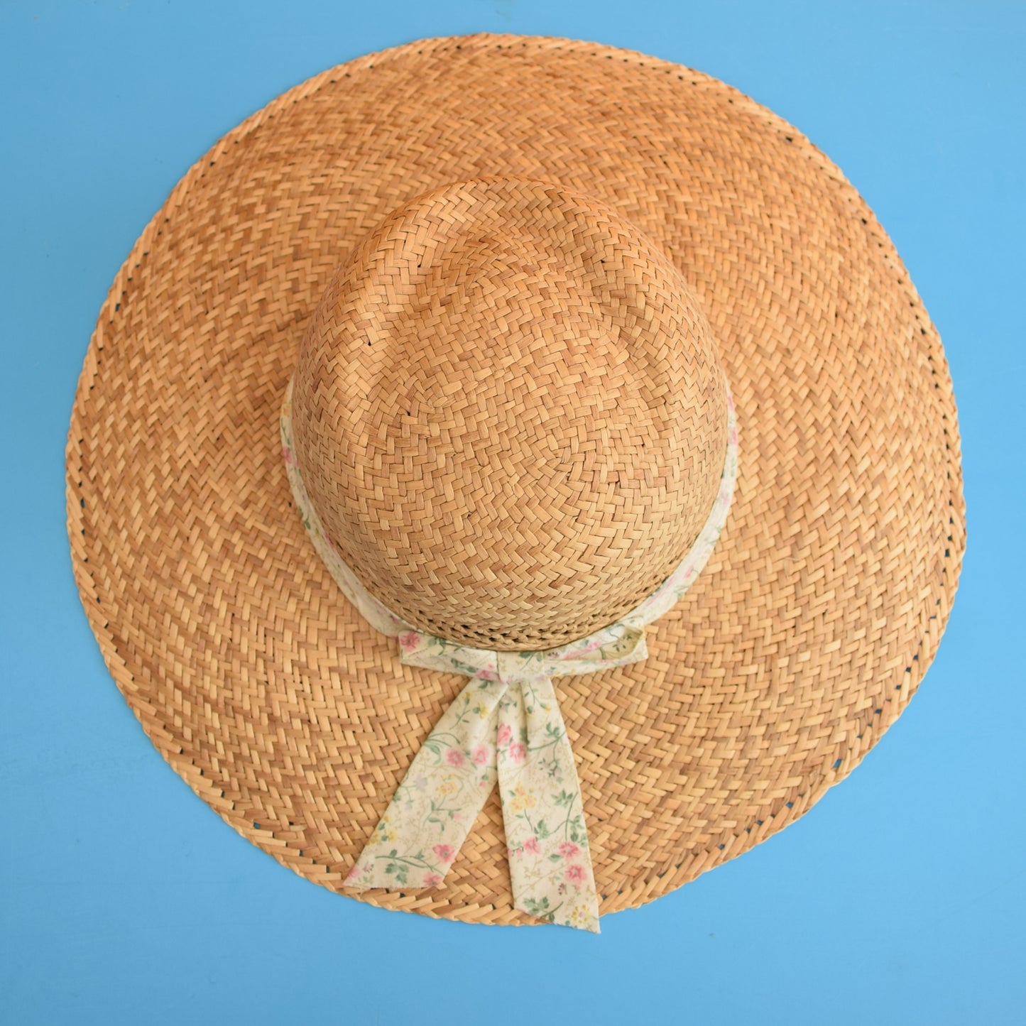 Vintage 1980s Straw Hat - Summer