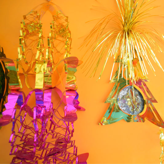 Vintage 1970s Kitsch Foil Decorations /Garlands - Mixed Lot by Pineapple Retro