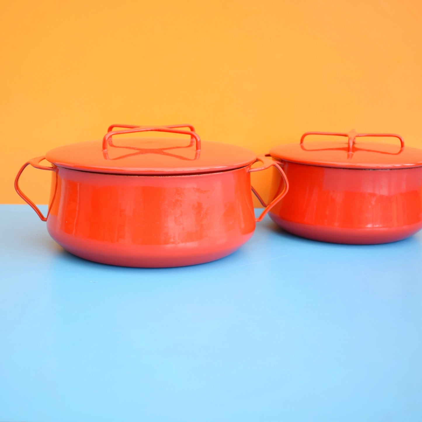 Vintage 1960s Enamel Dansk Kobenstyle Casserole - Quistgaard Design - Red