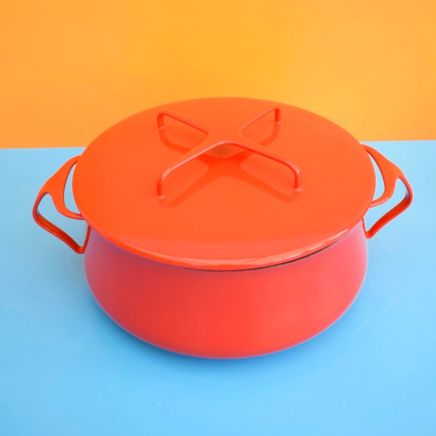 Vintage 1960s Enamel Dansk Kobenstyle Casserole - Quistgaard Design - Red