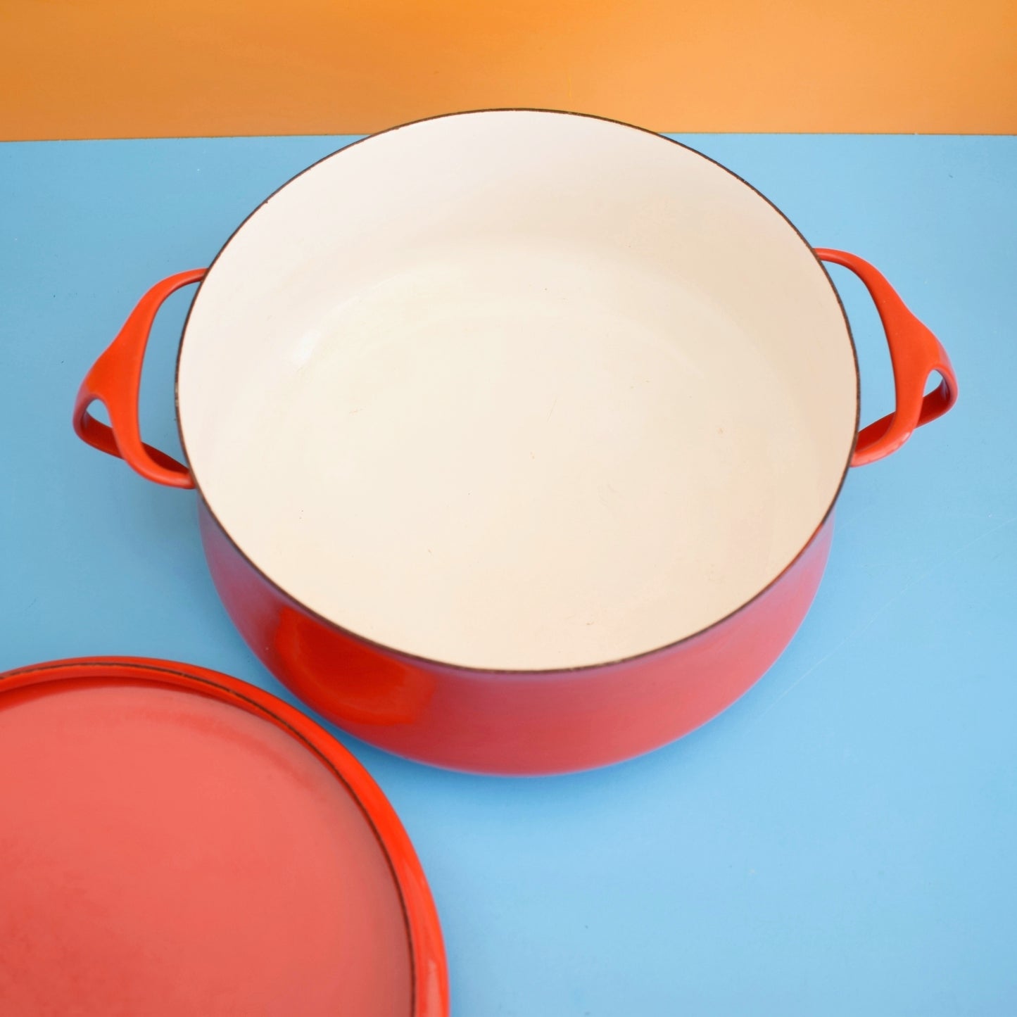 Vintage 1960s Enamel Dansk Kobenstyle Casserole - Quistgaard Design - Red