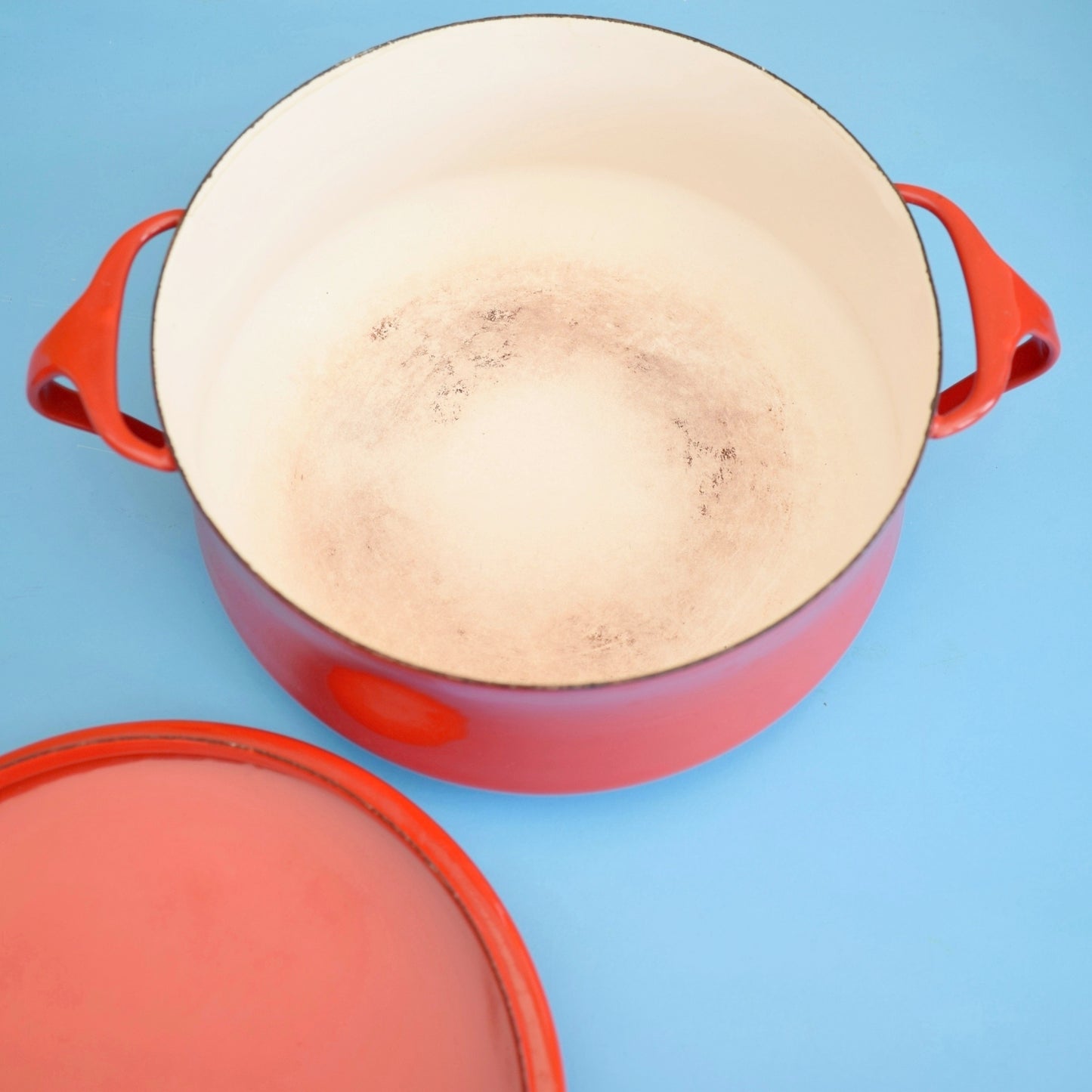 Vintage 1960s Enamel Dansk Kobenstyle Casserole - Quistgaard Design - Red