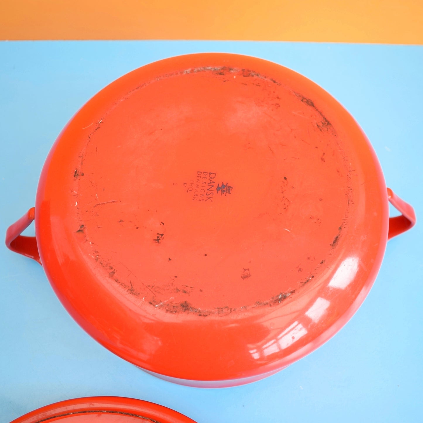 Vintage 1960s Enamel Dansk Kobenstyle Casserole - Quistgaard Design - Red