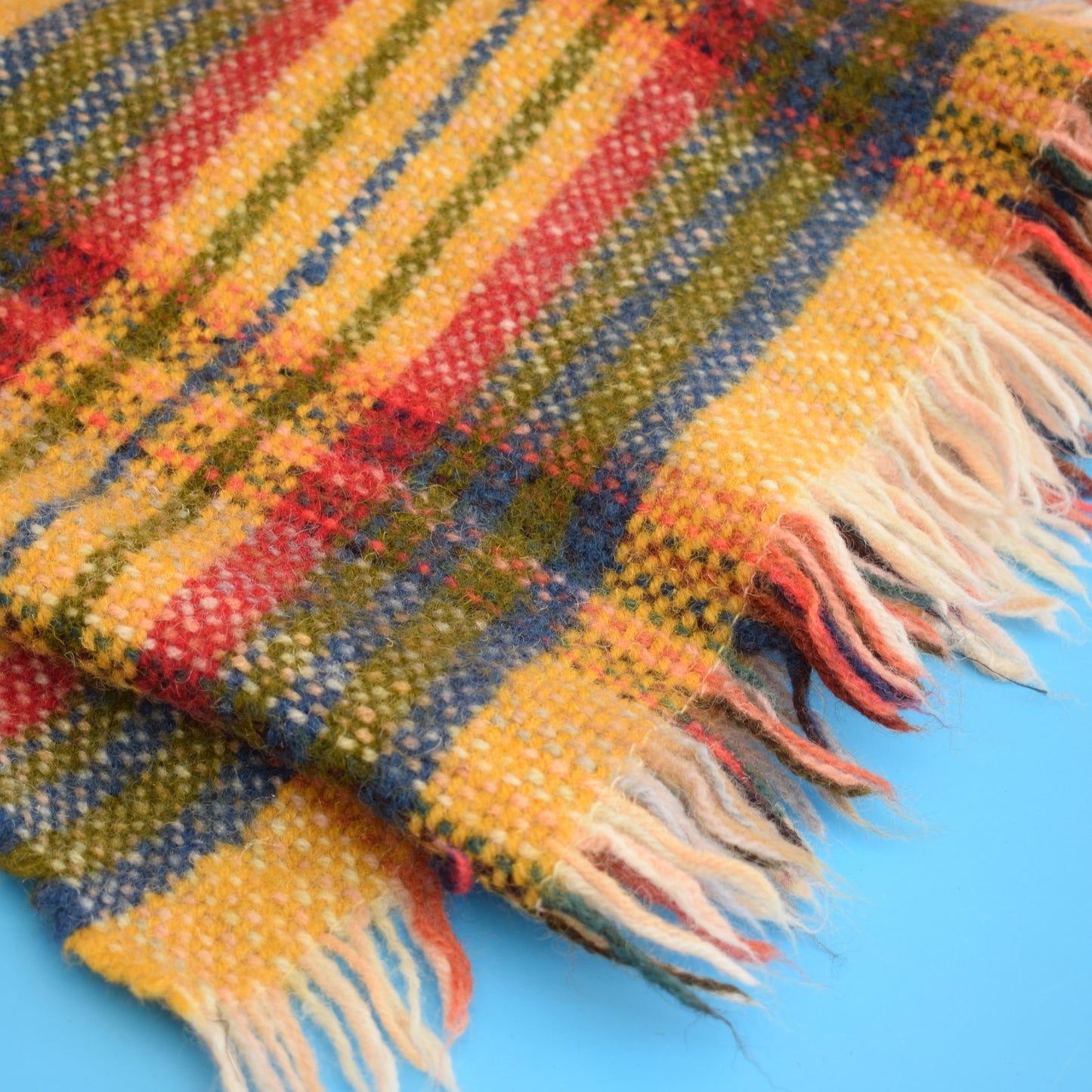 Vintage 1960s Tartan Blanket - Small Wool