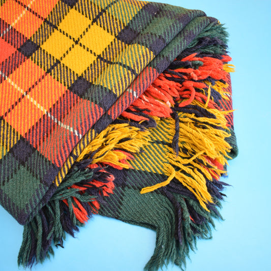 Vintage 1960s Large Tartan Blanket - Wool