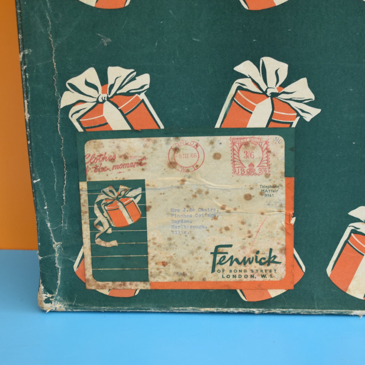 Vintage 1950s Cardboard Box - Fenwick Of Bond Street